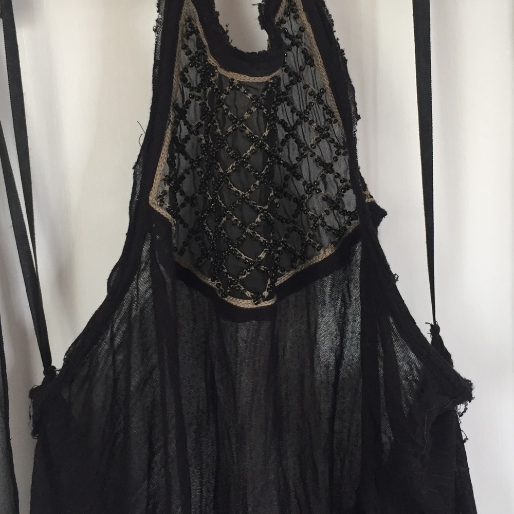 FREE PEOPLE beaded halter dress coverup